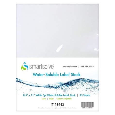 water soluble label stock.